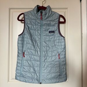 Patagonia Nano Puff Vest Sky Blue Rustic Purple Small
